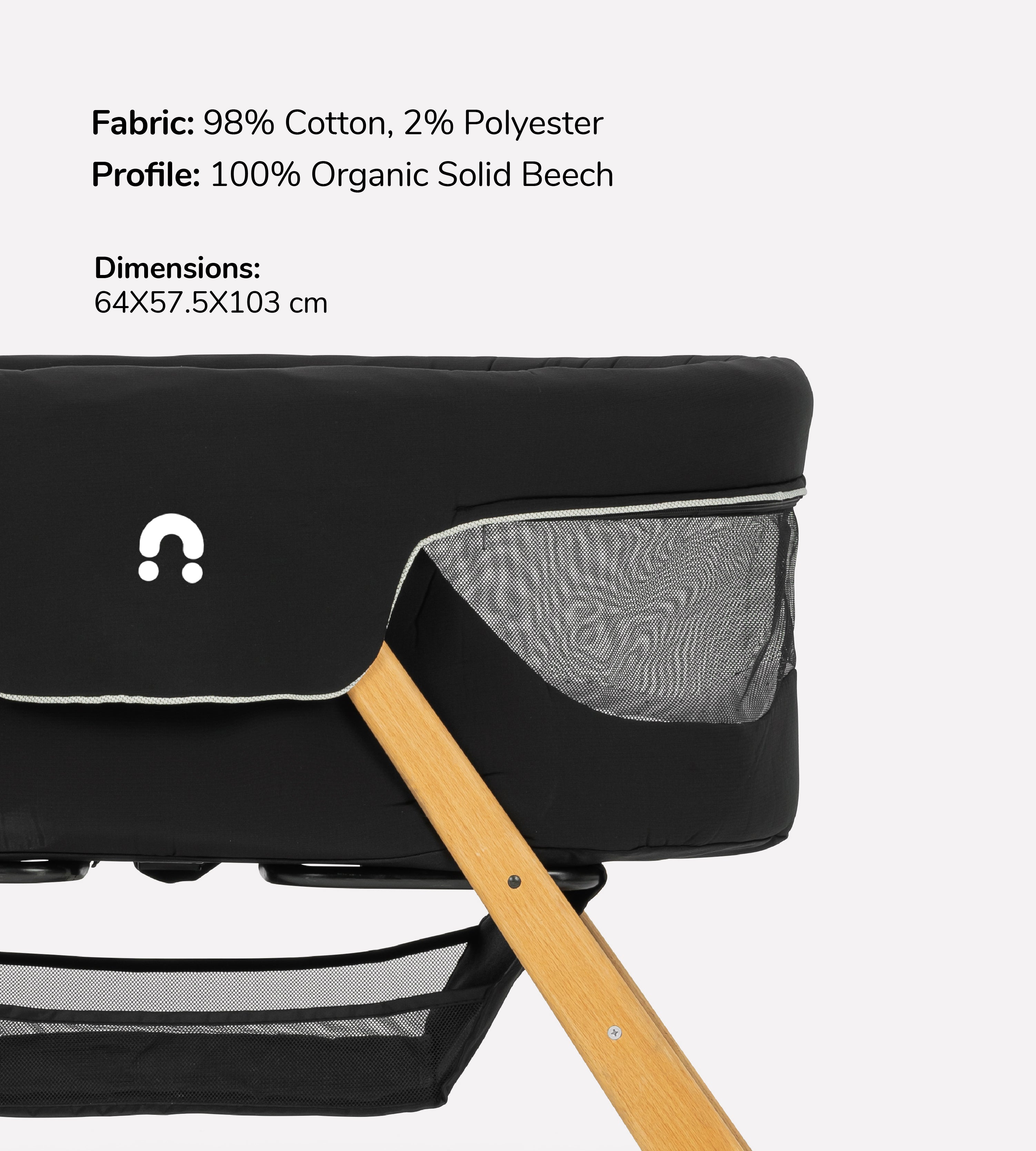 Folding wooden cradle