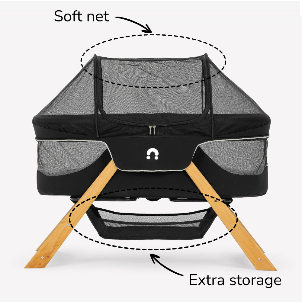Folding wooden cradle