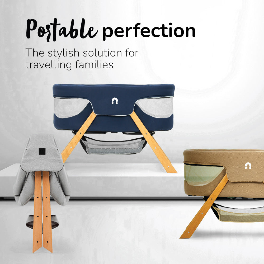 Folding wooden cradle