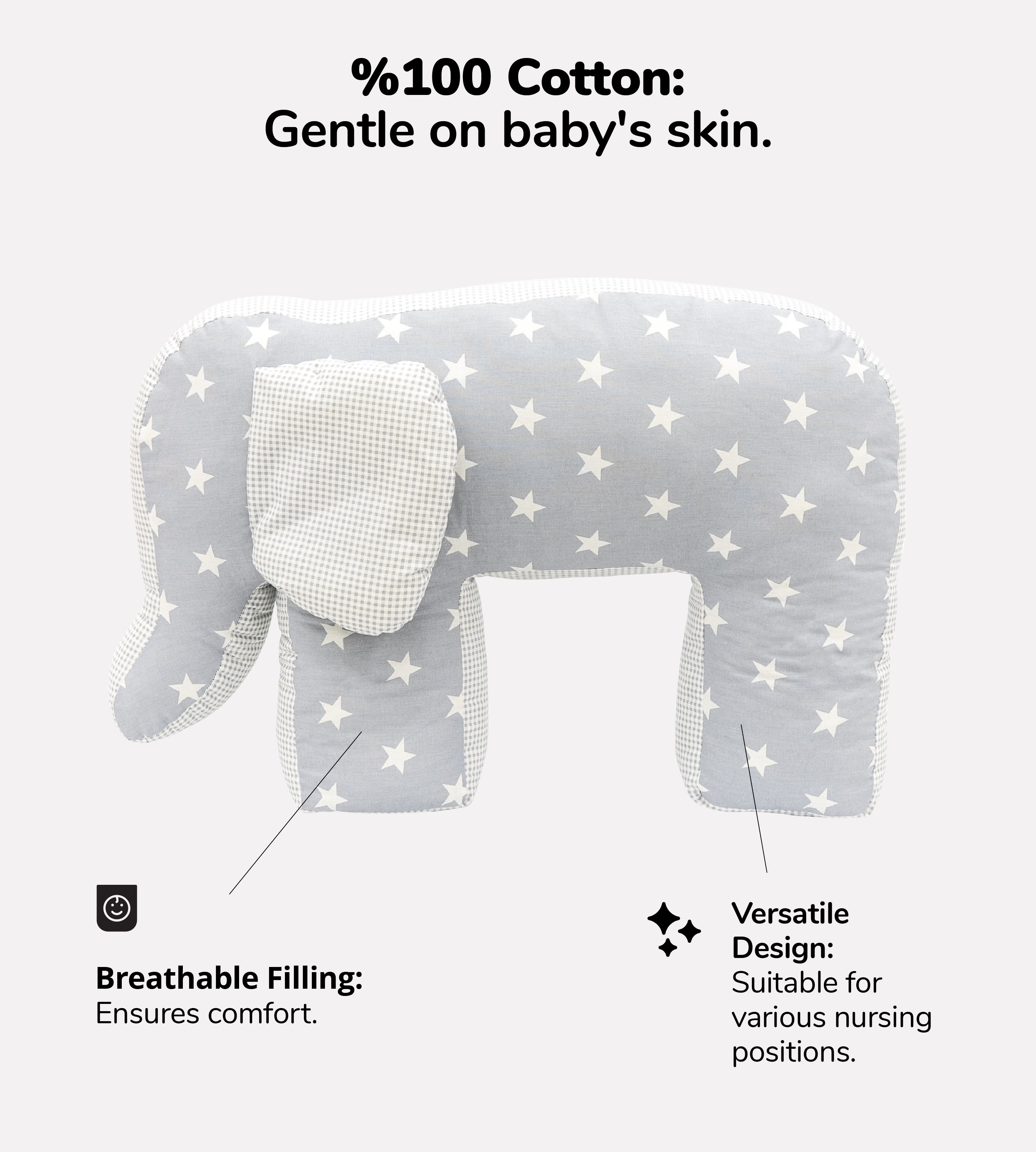 Elephant Decorative Nursing Pillow