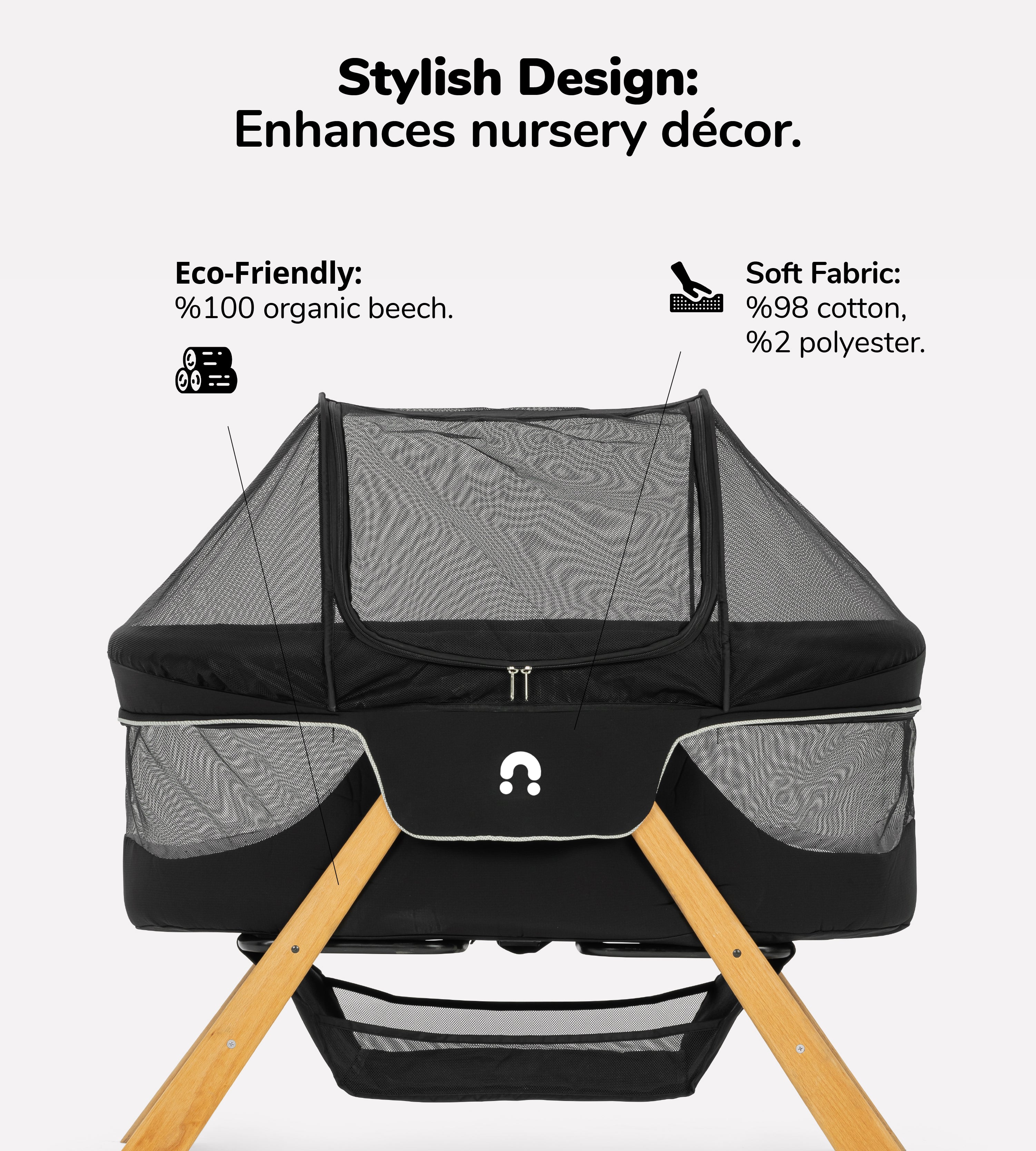 Folding wooden cradle